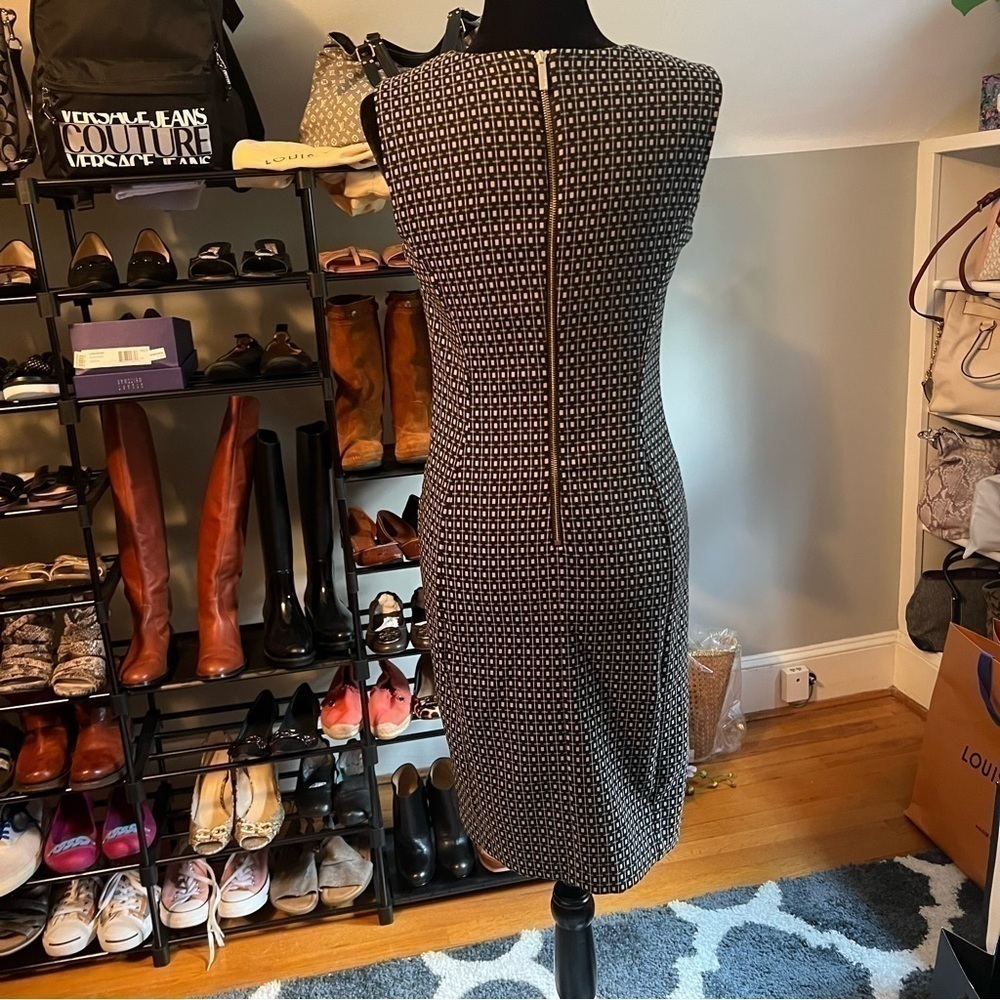 CALVIN KLEIN Black & White Check Shift Dress - Picture 4 of 8